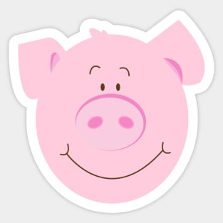 Cute Happy Pig - Pink Sticker